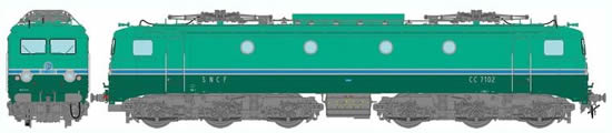 REE Modeles MB-058 - French Electric Locomotive Class CC-7102 RG of the SNCF - Depot Avignon